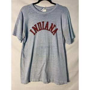 Vintage 90s Champion IU Indiana Blue Gray Shirt Round Neck Men's Size XL